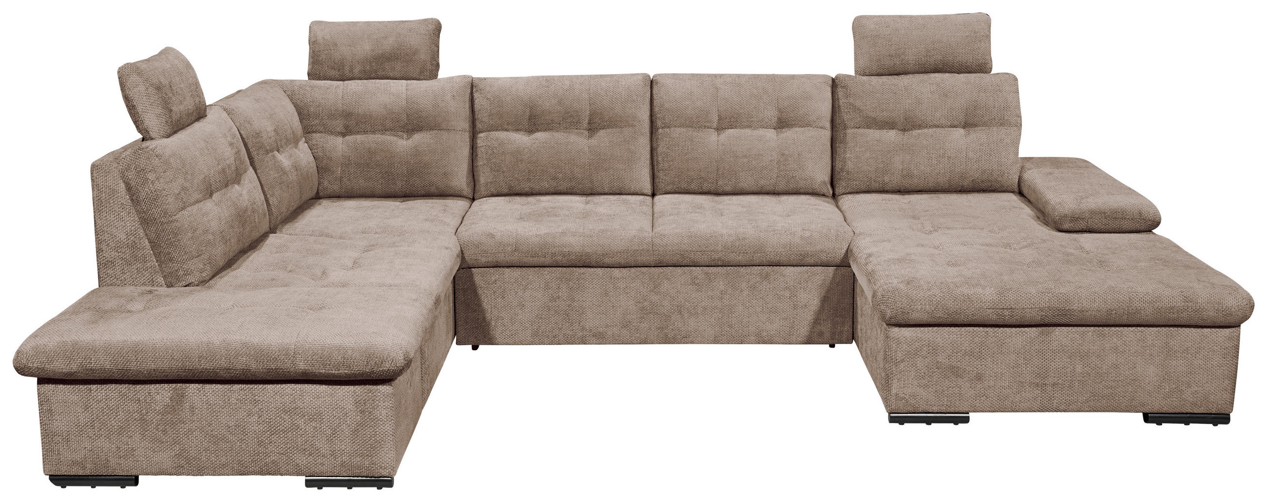 Livetastic SEDACÍ SOUPRAVA, textil, šedohnědá