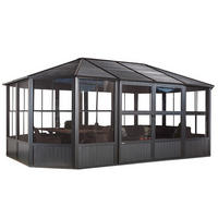 PAVILLON 594/281/384 cm Aluminium  - Anthrazit, Basics, Metall (594/281/384cm) - Ambia Garden