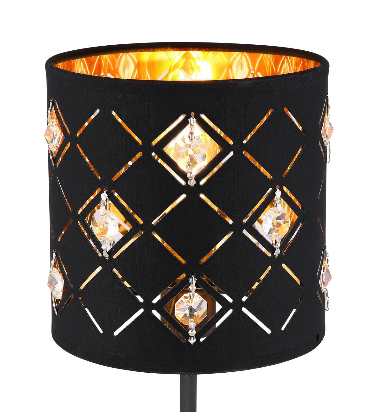 Veioză - străveziu/auriu, Design, plastic/metal (15/35cm)