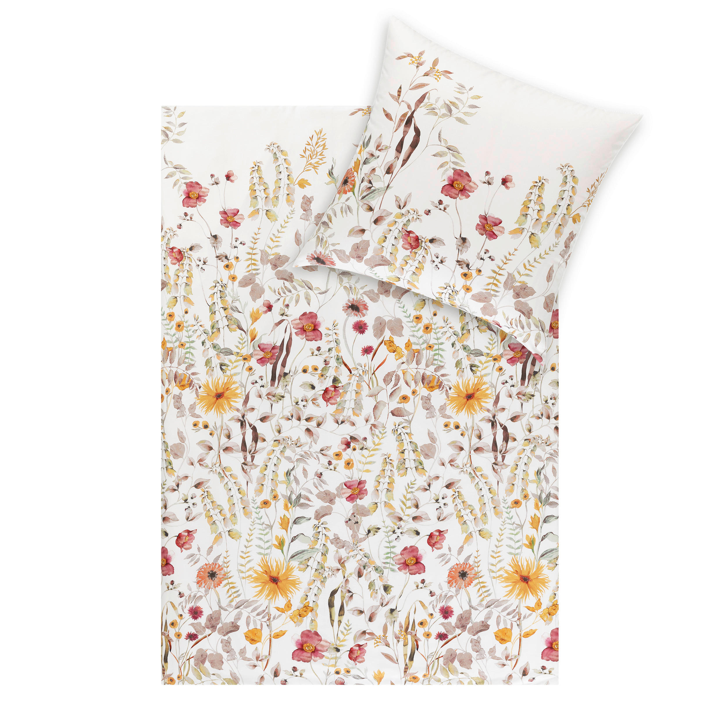BETTWÄSCHE Natürlich Estella Makosatin 155/220 cm  - Creme, Design, Textil (155/220cm) - Estella