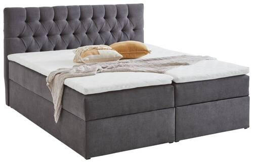 BOXBETT 160/200 cm  in Grau  - Schwarz/Grau, Modern, Kunststoff/Textil (160/200cm) - MID.YOU