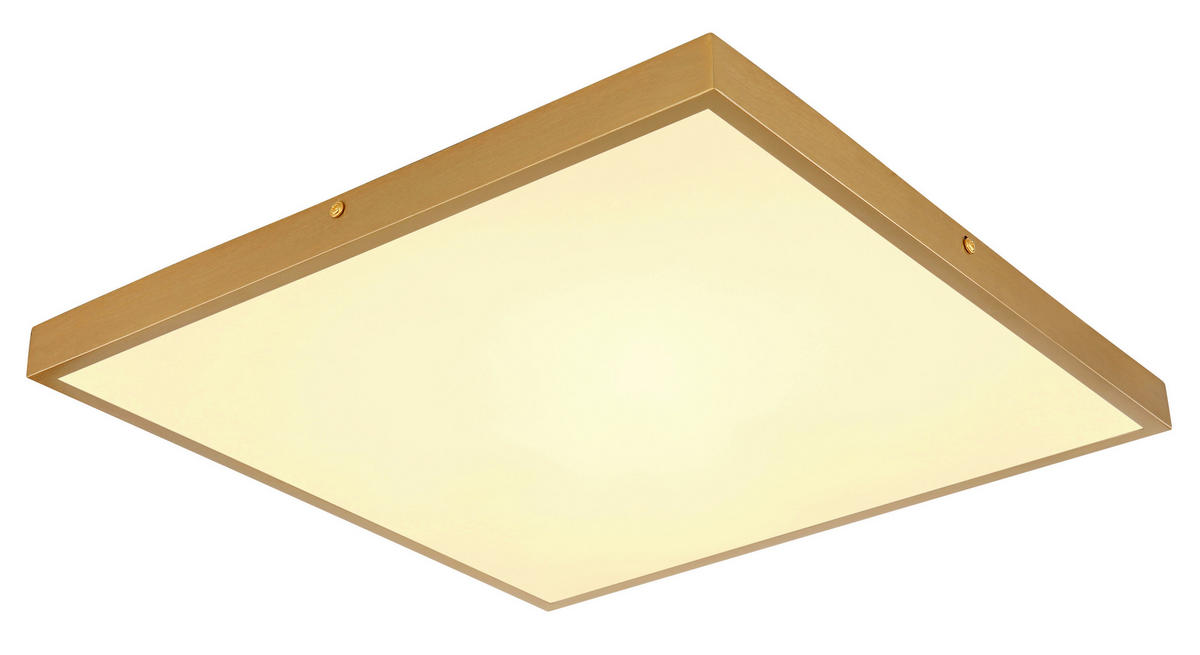 LED-DECKENLEUCHTE 45/46/3 cm   - Messingfarben/Opal, KONVENTIONELL, Kunststoff/Metall (45/46/3cm) - Globo
