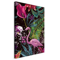 LEINWANDBILD Abstraktes, Tiere, Blumen, Blätter 80/120/1,2 cm  - Multicolor, Basics, Holz/Textil (80/120/1,2cm) - artgeist