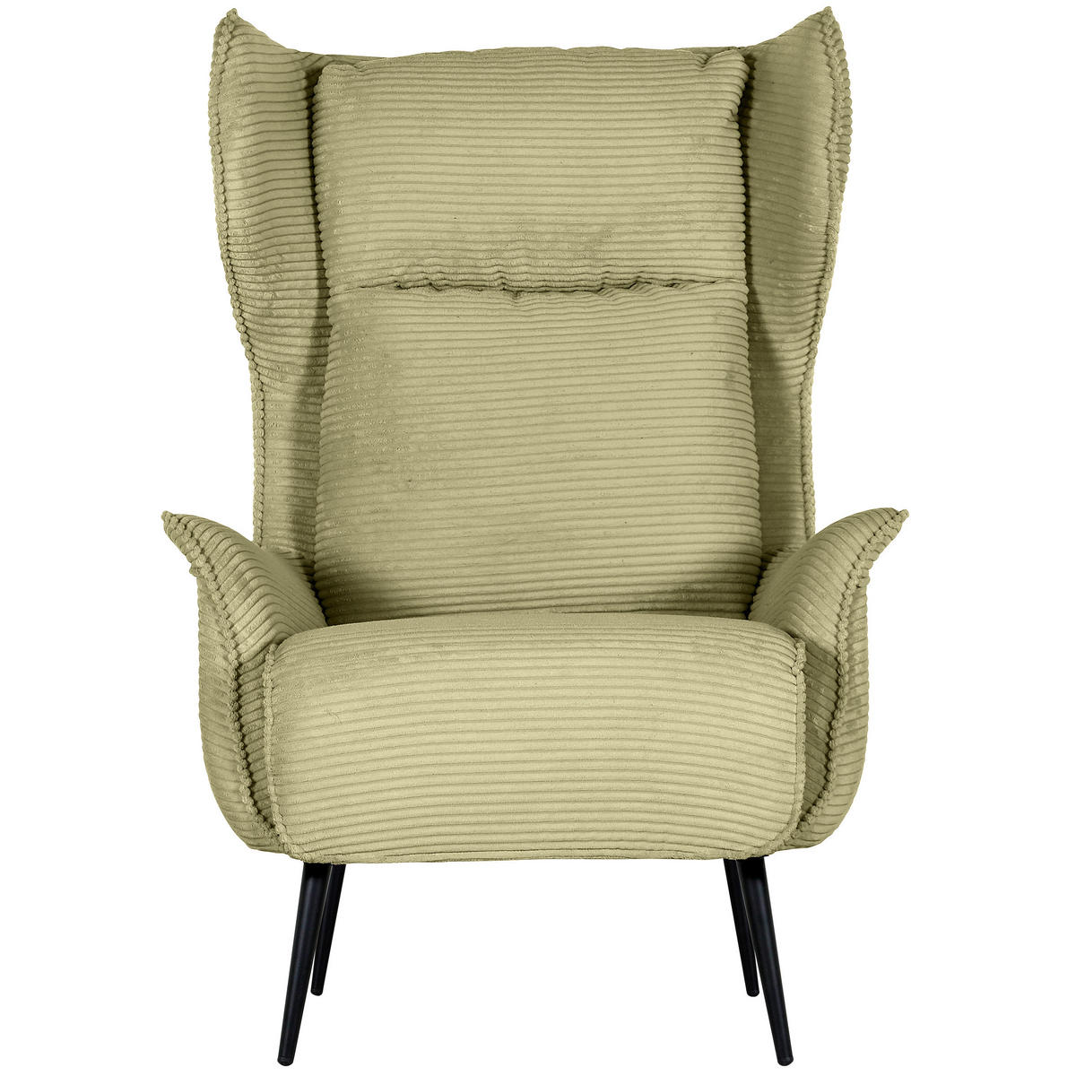 OHRENSESSEL Cord Hellgrün  - Schwarz/Hellgrün, Design, Textil/Metall (83/106/89cm) - Landscape