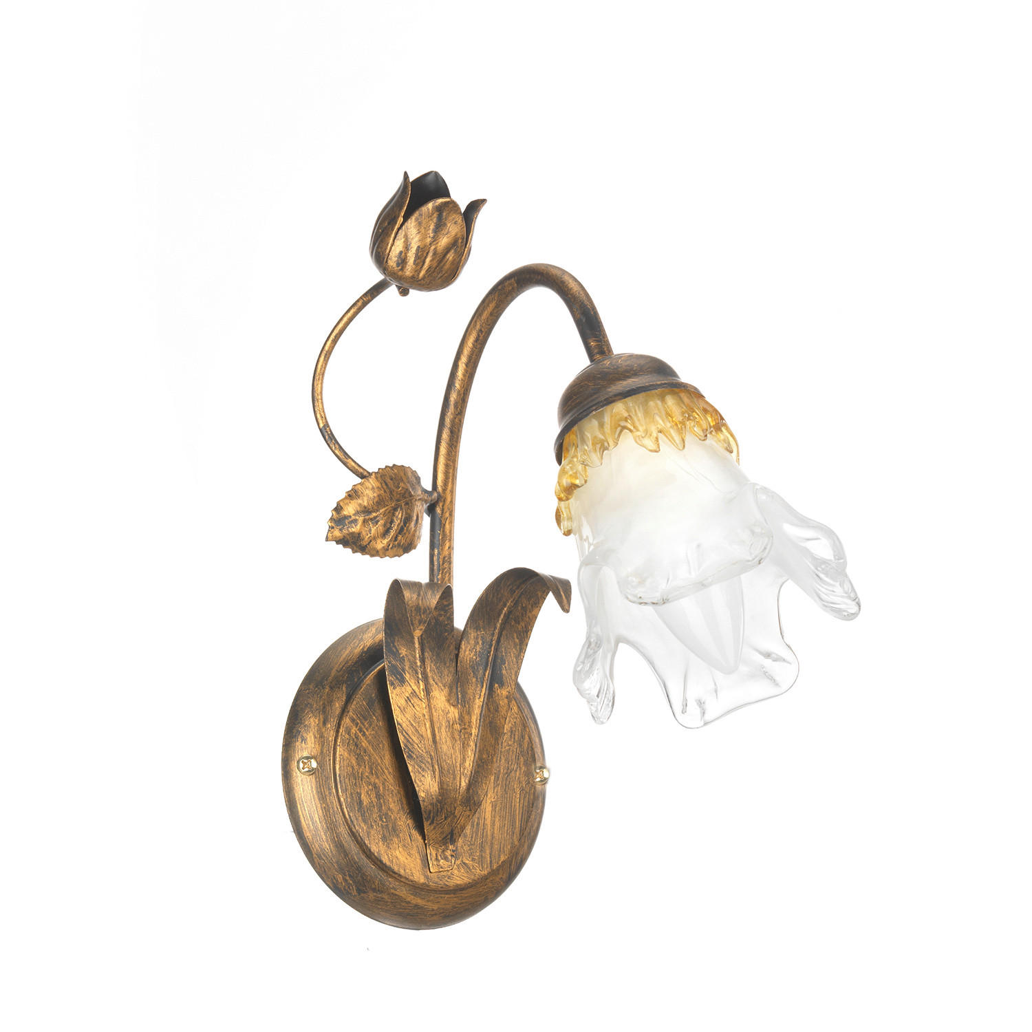 WANDLEUCHTE 23/14/28 cm   - Bronzefarben, KONVENTIONELL, Glas/Metall (23/14/28cm)