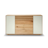 SIDEBOARD  158/83/45 cm 4 Schublade(n)  - Kaschmir/Eichefarben, KONVENTIONELL, Glas/Holz (158/83/45cm) - Linea Natura