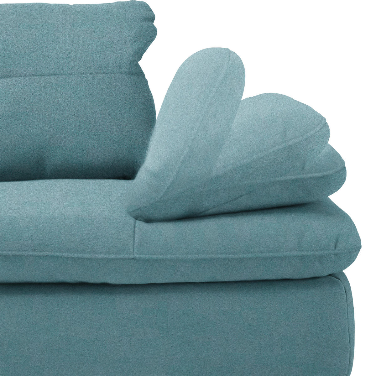 ECKSOFA in Flachgewebe Hellblau  - Schwarz/Hellblau, Design, Textil/Metall (271/344cm) - Chilliano