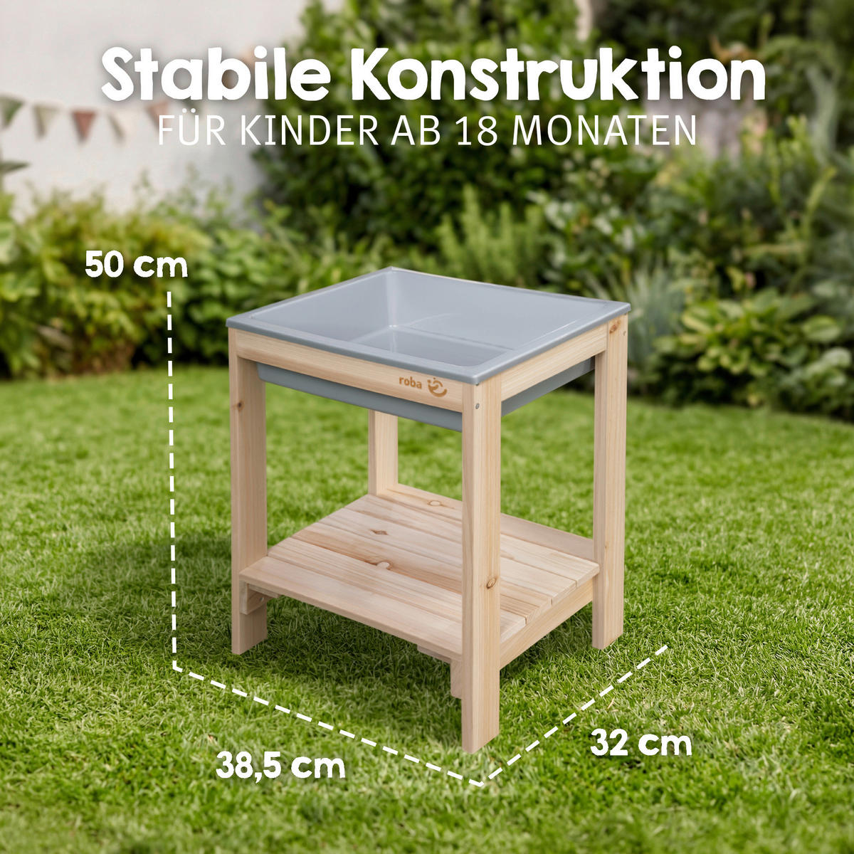 WASSERSPIELTISCH  - Naturfarben, Basics, Holz/Kunststoff (38,5/50/32cm) - Roba