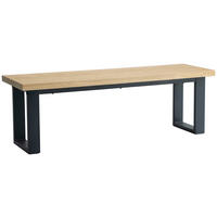 SITZBANK 140/45/40 cm Naturfarben, Schwarz Eiche furniert  - Eichefarben/Schwarz, MODERN, Holz/Metall (140/45/40cm) - MID.YOU