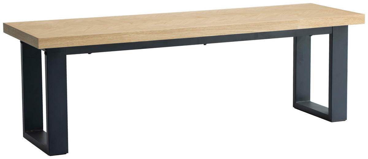 SITZBANK 140/45/40 cm Naturfarben, Schwarz Eiche furniert  - Eichefarben/Schwarz, MODERN, Holz/Metall (140/45/40cm) - MID.YOU