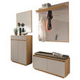 GARDEROBE 5-teilig  in 165/195/40 cm  - Sandfarben/Hellbraun, Basics, Glas/Holz (165/195/40cm) - Novel