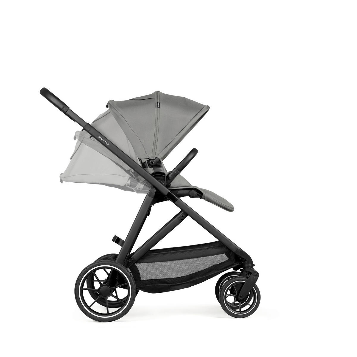 GESCHWISTERWAGEN Grow N Care  - Dunkelgrau/Schwarz, Basics, Textil/Metall (109/60/107-115cm) - Hauck