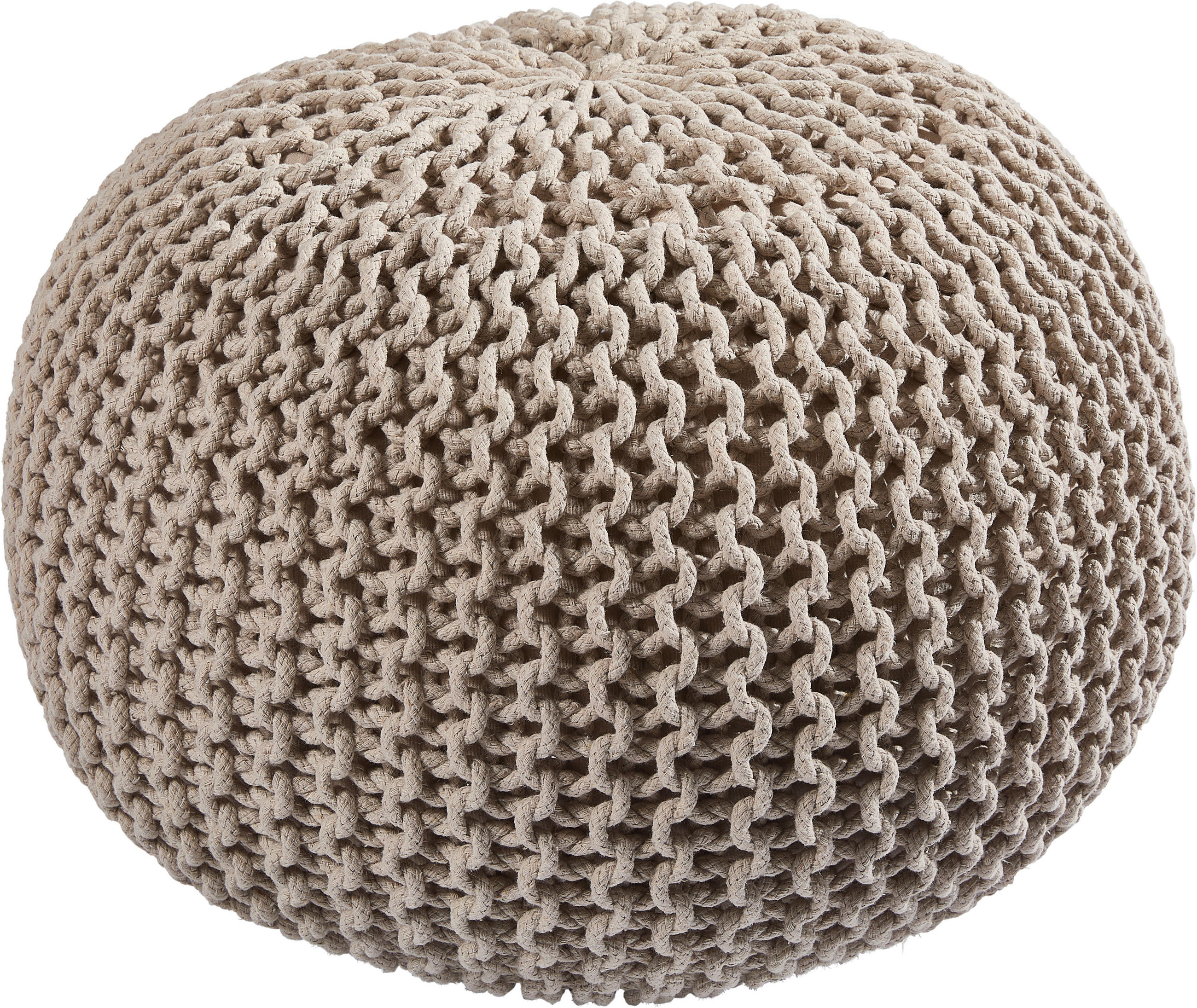 POUF Textilgeflecht Uni Grau 55/55/35 cm  - Taupe/Grau, Trend, Textil (55/55/35cm) - Linea Natura