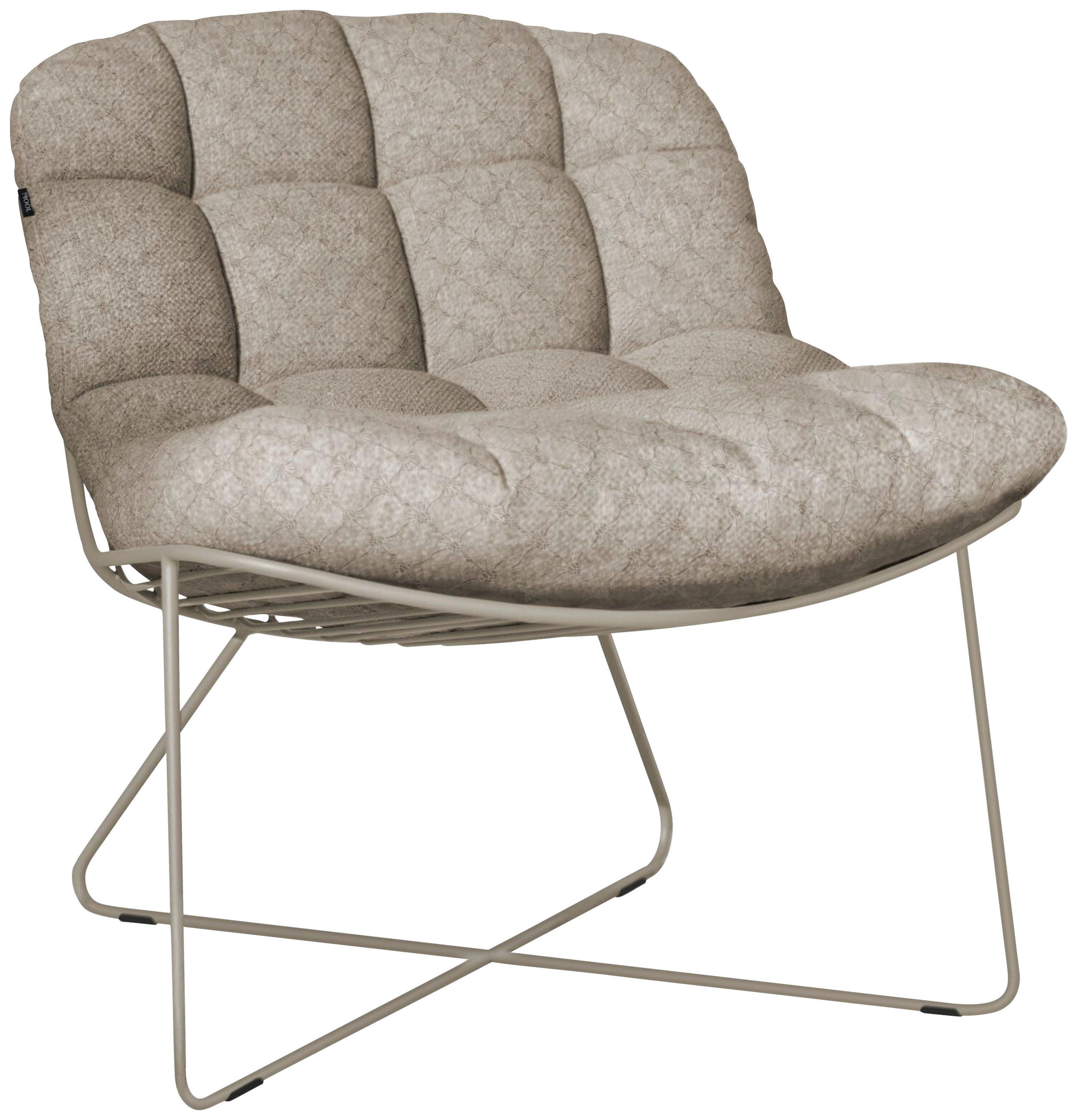 LOUNGESESSEL Creme, Sandfarben Edelstahl  - Sandfarben/Creme, Basics, Textil/Metall (77/83/85cm) - Joop!