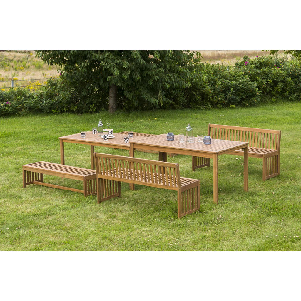 Gartengarnitur Hawaii 6-teilig Holz Natur Incl. 4 Auflagen