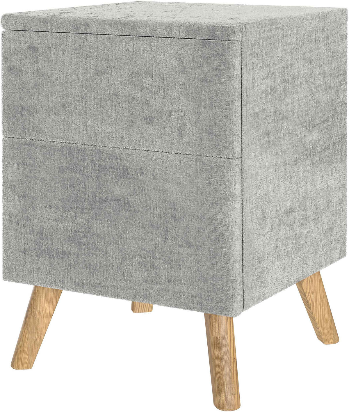 NACHTSCHRANK 40/60/40 cm Eiche vollmassiv  - Eichefarben/Hellgrau, Design, Holz/Textil (40/60/40cm) - Esposa
