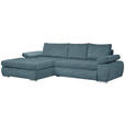 ECKSOFA in Flachgewebe Petrol  - Chromfarben/Petrol, Design, Kunststoff/Textil (173/294cm) - Carryhome