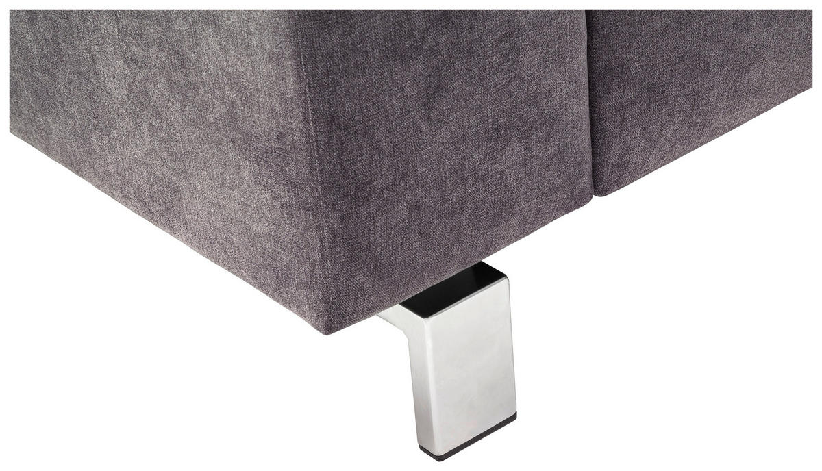 SAROKKANAPÉ textil sötétszürke  - krómszínű/sötétszürke, Design, textil/fém (281/200cm) - Pure Home Lifestyle