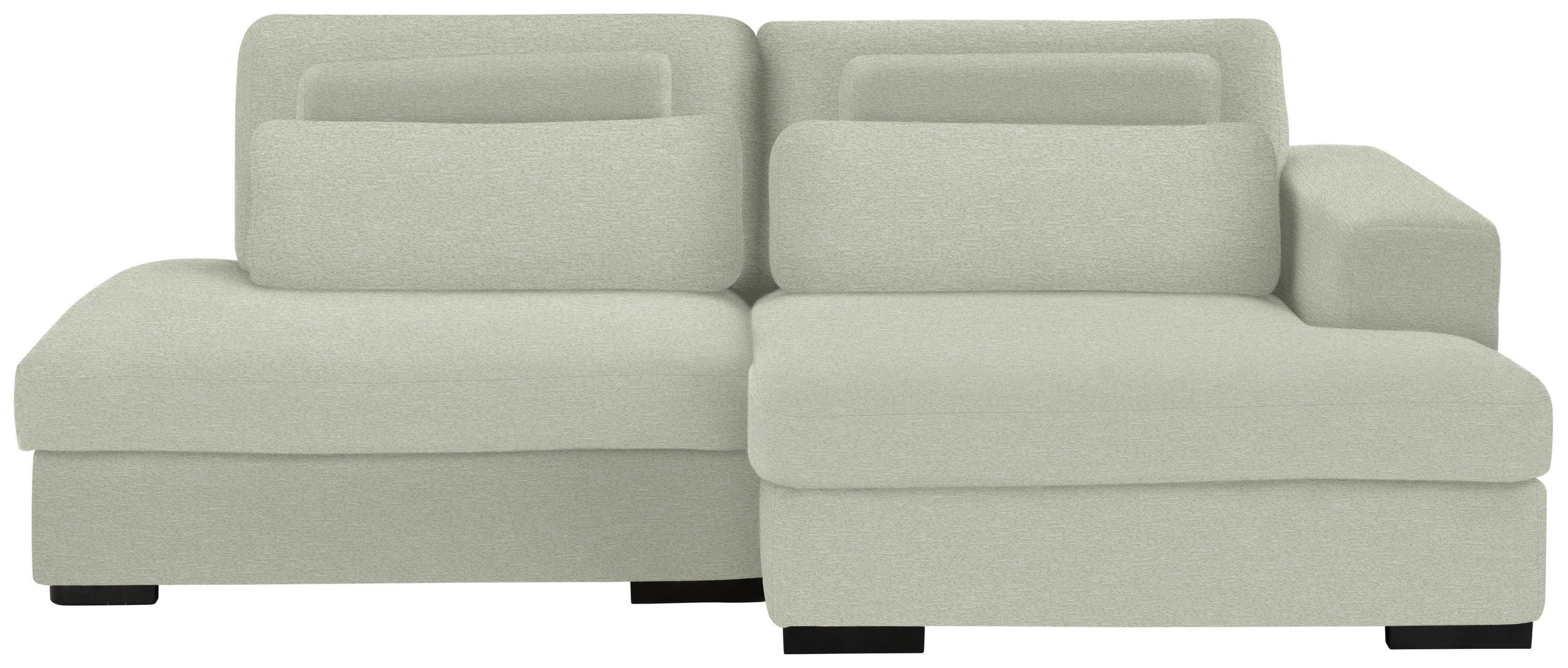 ECKSOFA in Chenille Greige  - Greige/Schwarz, Design, Kunststoff/Textil (223/158cm) - Lomoco