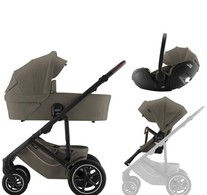 KINDERWAGENSET  Smile 5Z Set  Urban Olive  - Olivgrün/Grau, Basics, Textil/Metall (57/112/97,7cm) - Britax Römer