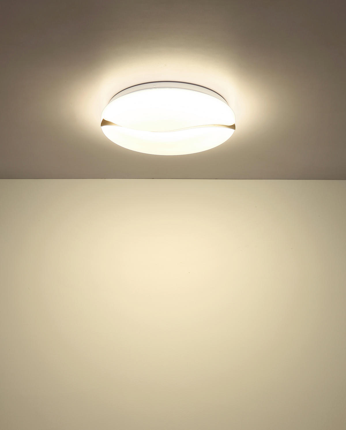 LED-DECKENLEUCHTE LETICIA 39/8 cm   - Braun/Weiß, Basics, Holz/Kunststoff (39/8cm) - Globo