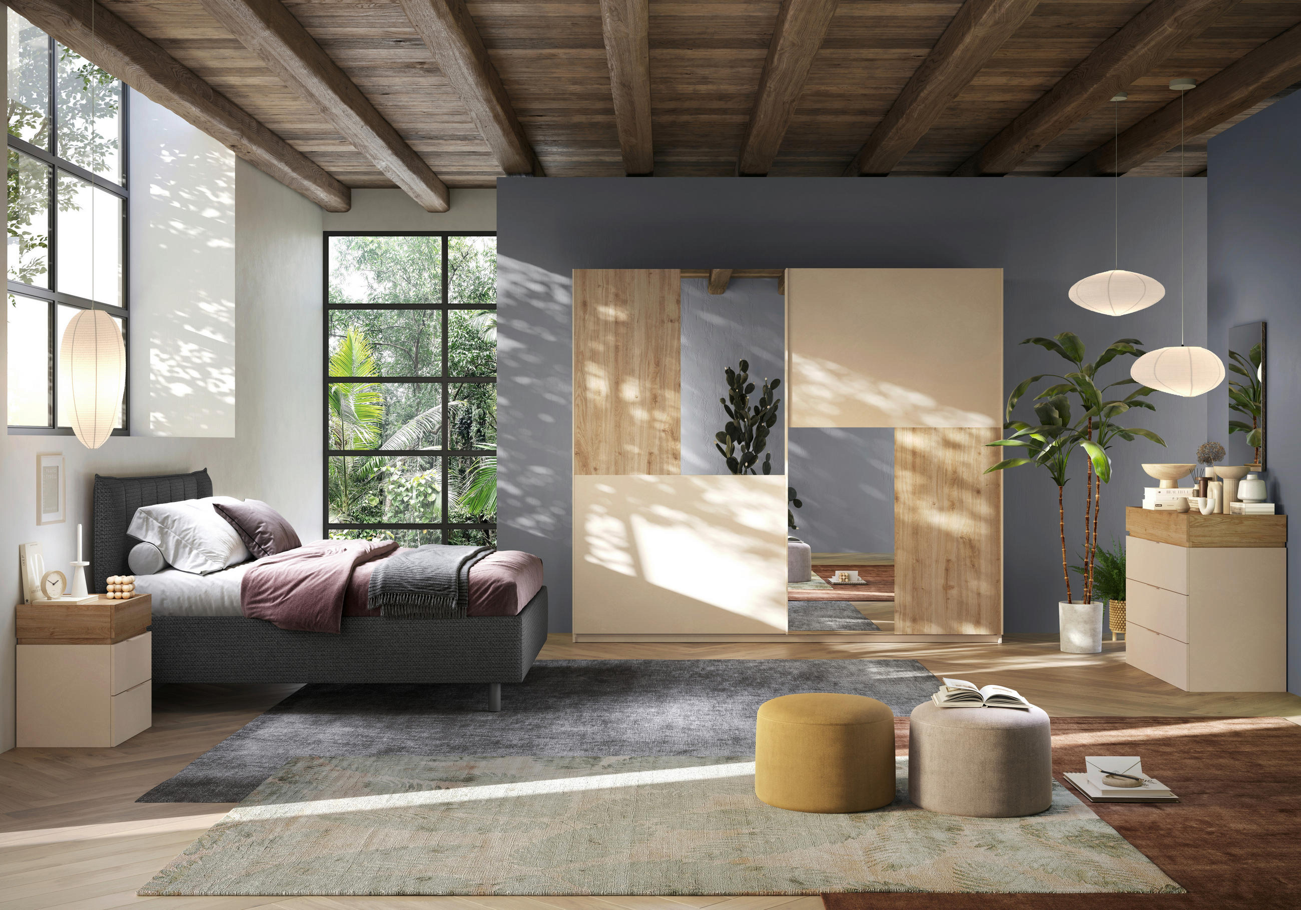 KOMODA, barve hrasta, kašmir  - kašmir/črna, Moderno, kovina/umetna masa (110/94/52cm) - Hom`in