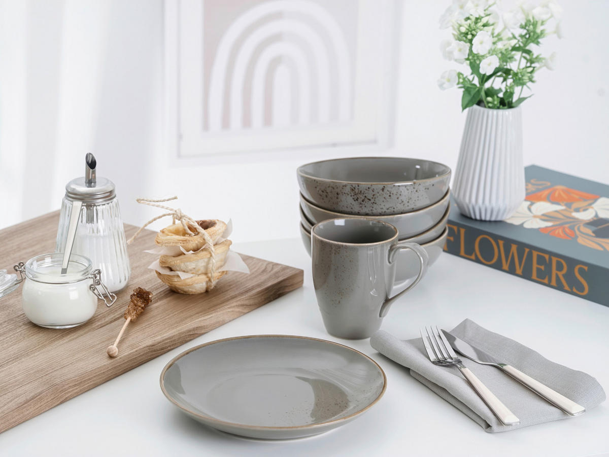 FRUKOSTSERVIS Nature Collection Stone  - grå, Basics, keramik - Creatable