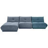 ECKSOFA in Cord, Lederlook Petrol, Blaugrau  - Blaugrau/Petrol, Trend, Textil (185/315cm) - Livetastic