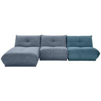 HÖRNSOFFA i manchester, läderimitation petrol, blågrå  - petrol/blågrå, Trend, textil (185/315cm) - Livetastic