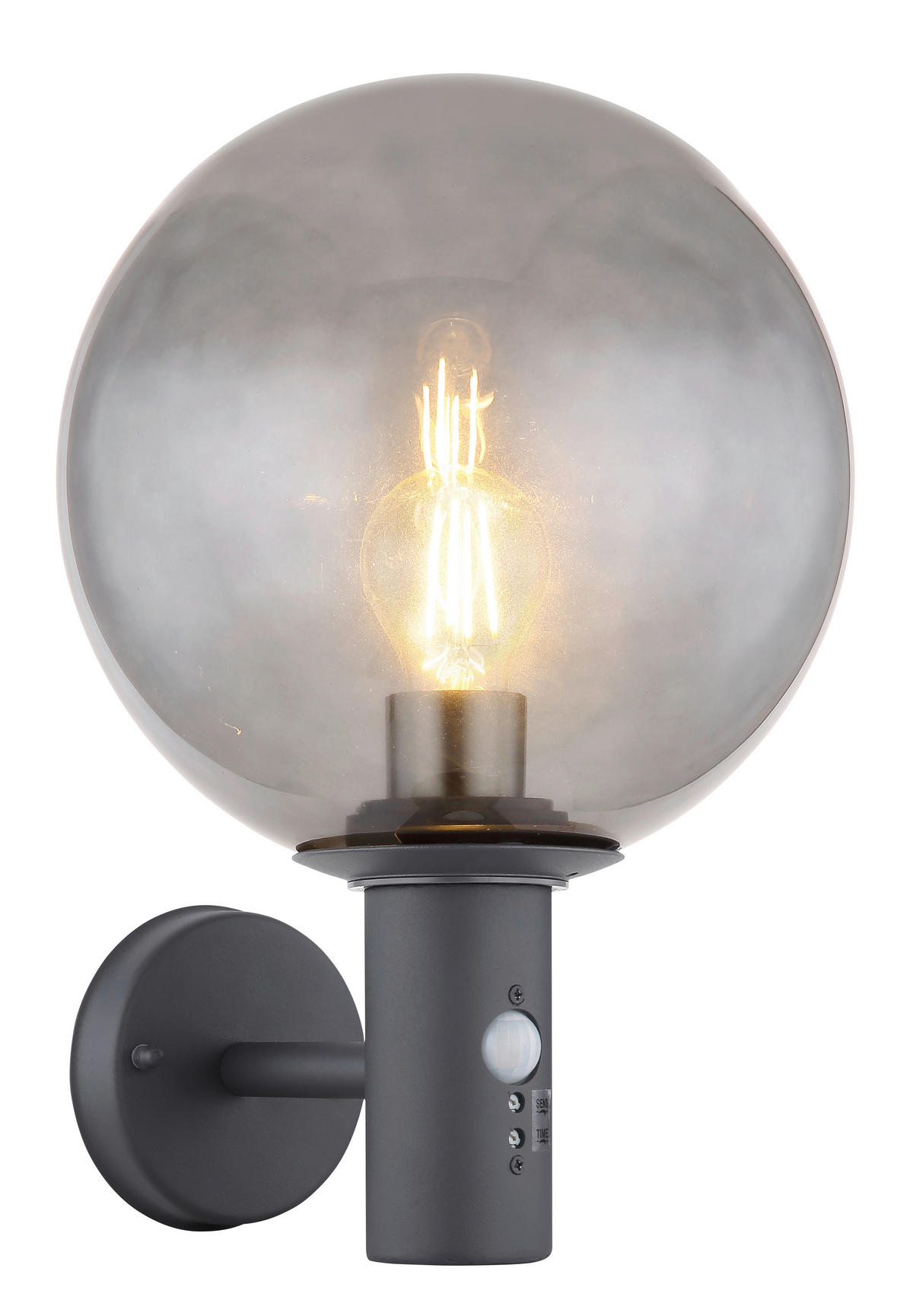 AUßENLEUCHTE 25/37 cm   - Anthrazit, Basics, Glas/Metall (25/37cm) - Globo