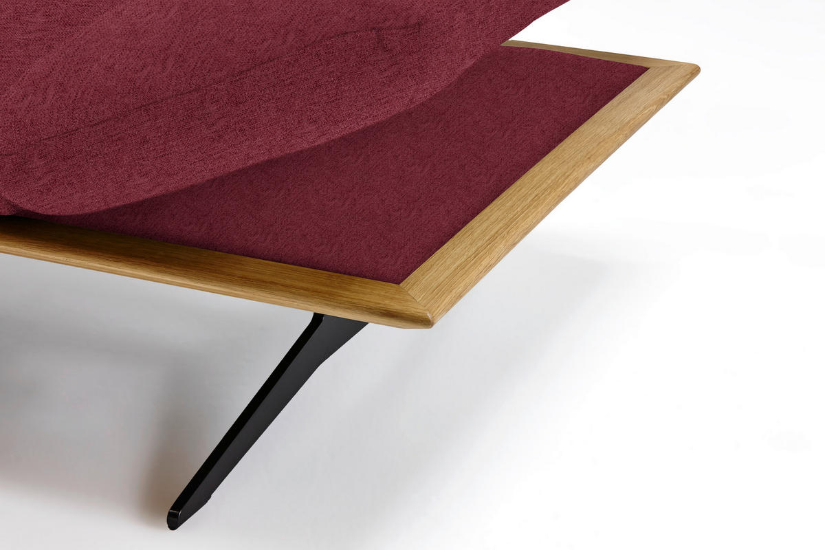 ECKSOFA in Flachgewebe Bordeaux  159/314 cm  - Bordeaux/Schwarz, Design, Holz/Textil (159/314cm) - Dieter Knoll