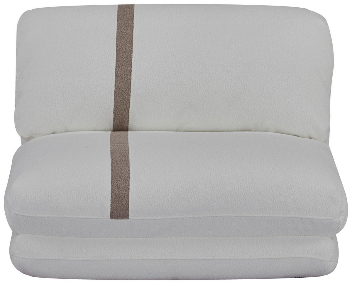 SCHLAFSESSEL Webstoff Weiß    - Hellbraun/Weiß, MODERN, Textil (78/58/82cm) - Livetastic