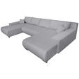 WOHNLANDSCHAFT  in Cord Grau  - Schwarz/Grau, KONVENTIONELL, Textil/Metall (191/351/191cm) - Carryhome