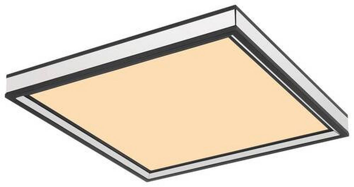 LED-TAKLAMPA 12 W 30/30/6,5 cm  - opal/svart, Basics, metall/glas (30/30/6,5cm) - Globo