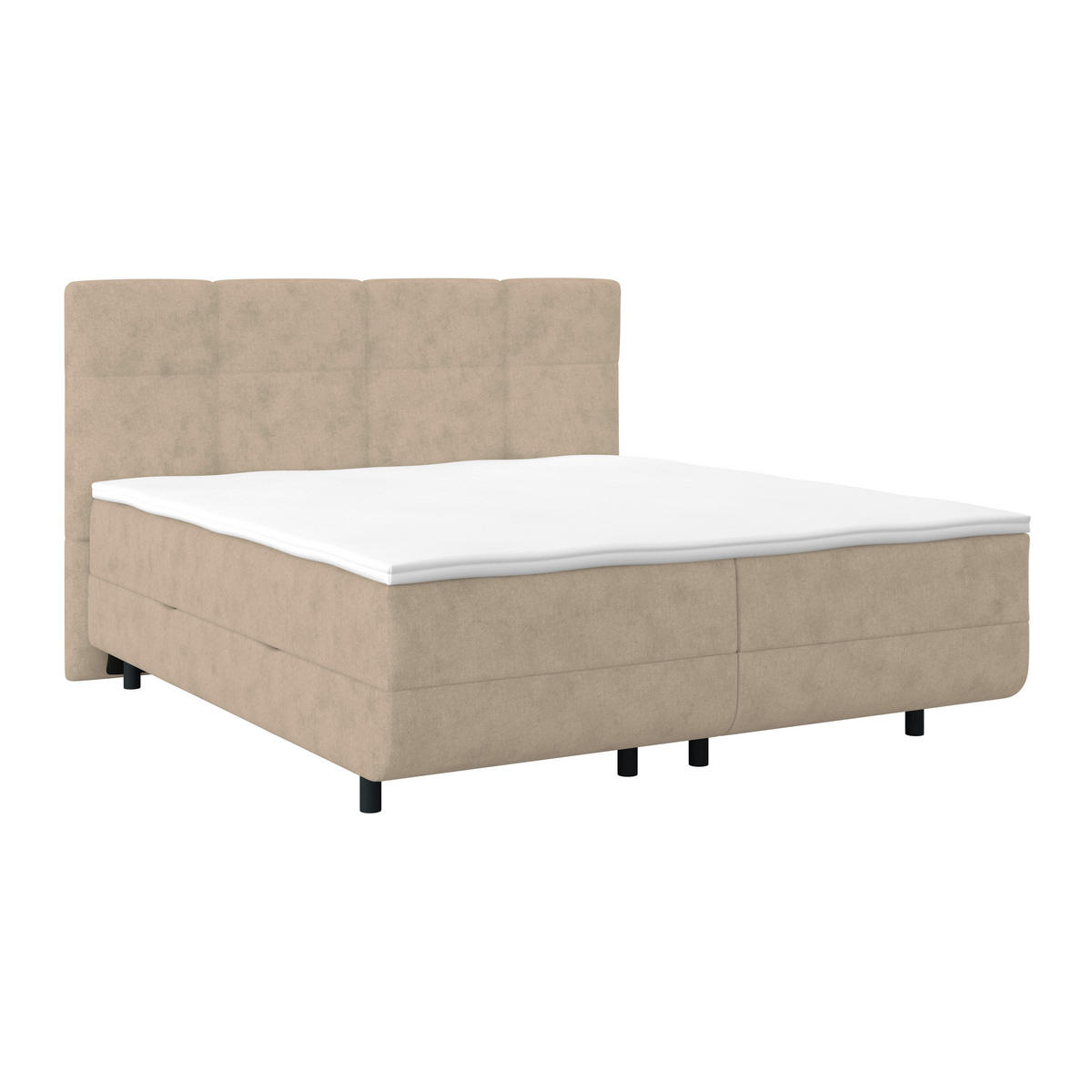 POLSTERBETT Bettkasten, Topper 160/200 cm  in Beige  - Beige/Schwarz, MODERN, Kunststoff/Textil (160/200cm) - MID.YOU