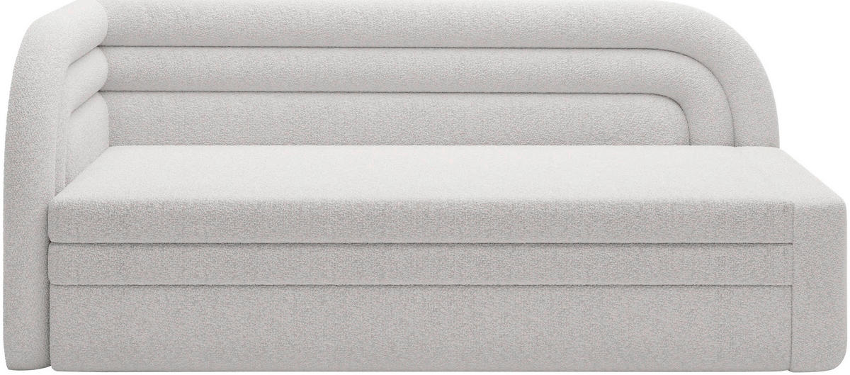 RÉCAMIERE Weiß Samt  - Schwarz/Weiß, Design, Kunststoff/Textil (86/80/223cm) - P & B
