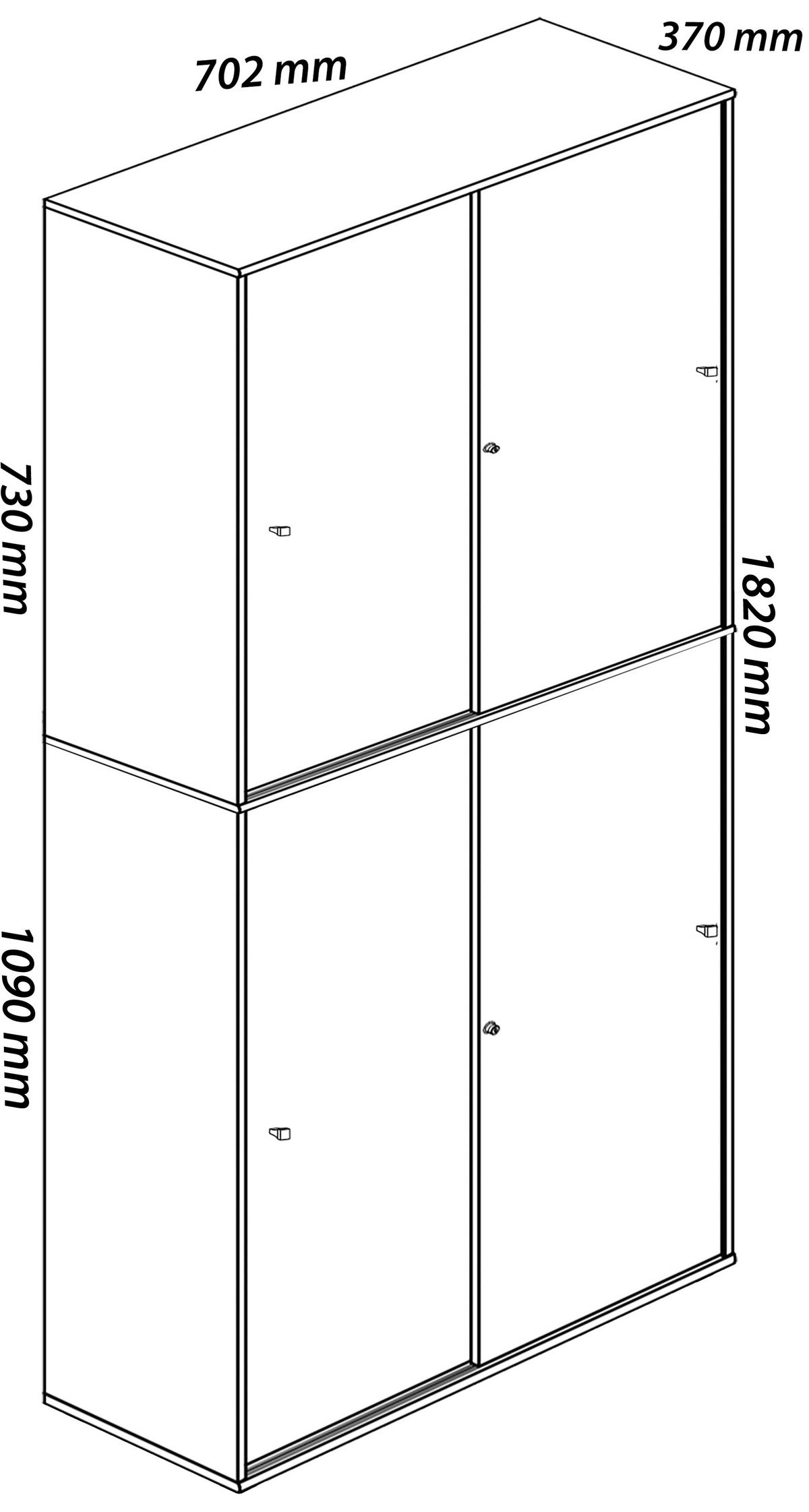 AKTENSCHRANK 70/183/37 cm  - Honigeiche/Weiss, Design, Holzwerkstoff (70/183/37cm) - MID.YOU