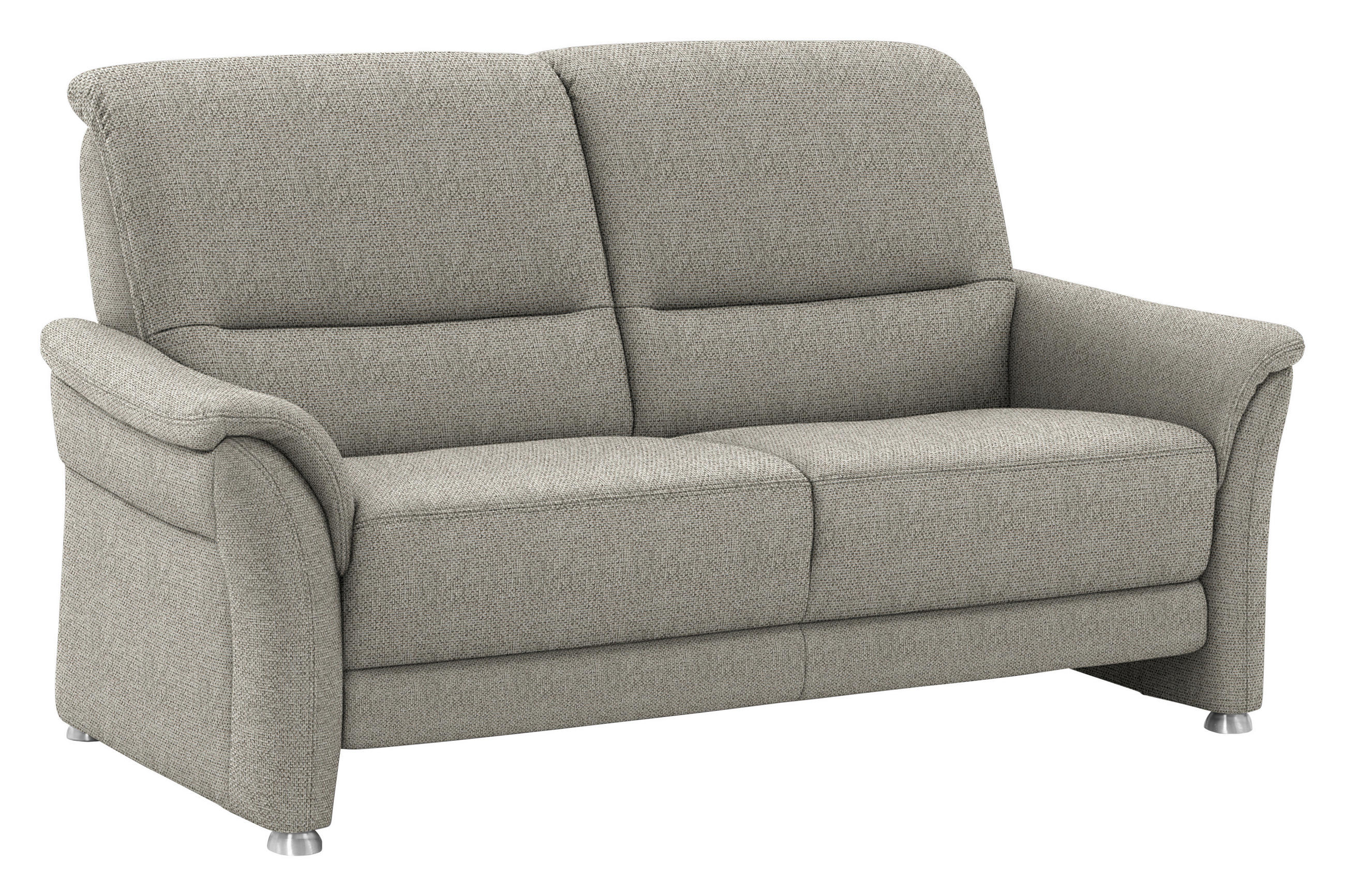 2,5-SITZER Flachgewebe Schilfgrün  - Schilfgrün/Alufarben, Konventionell, Textil/Metall (172/96/93cm) - Beldomo Premium