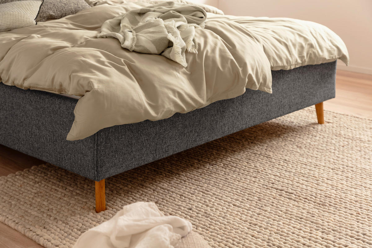POLSTERBETT Grau 180/200 cm  - Eichefarben/Grau, Design, Holz/Textil (180/200cm) - Schöner Wohnen