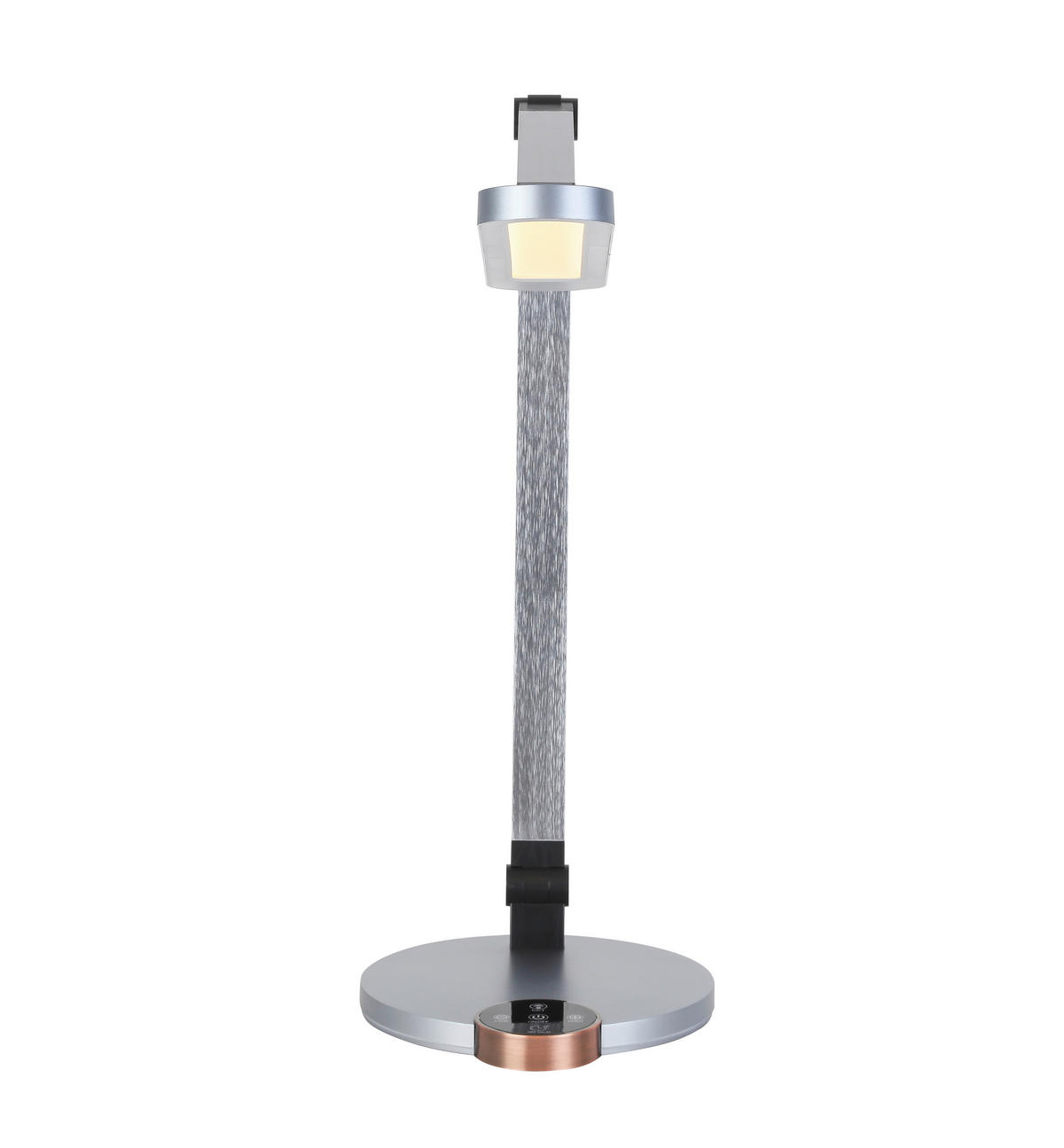 LED ÍRÓASZTALI LÁMPA - krómszínű/fekete, Basics, műanyag/fém (76cm) - Novel