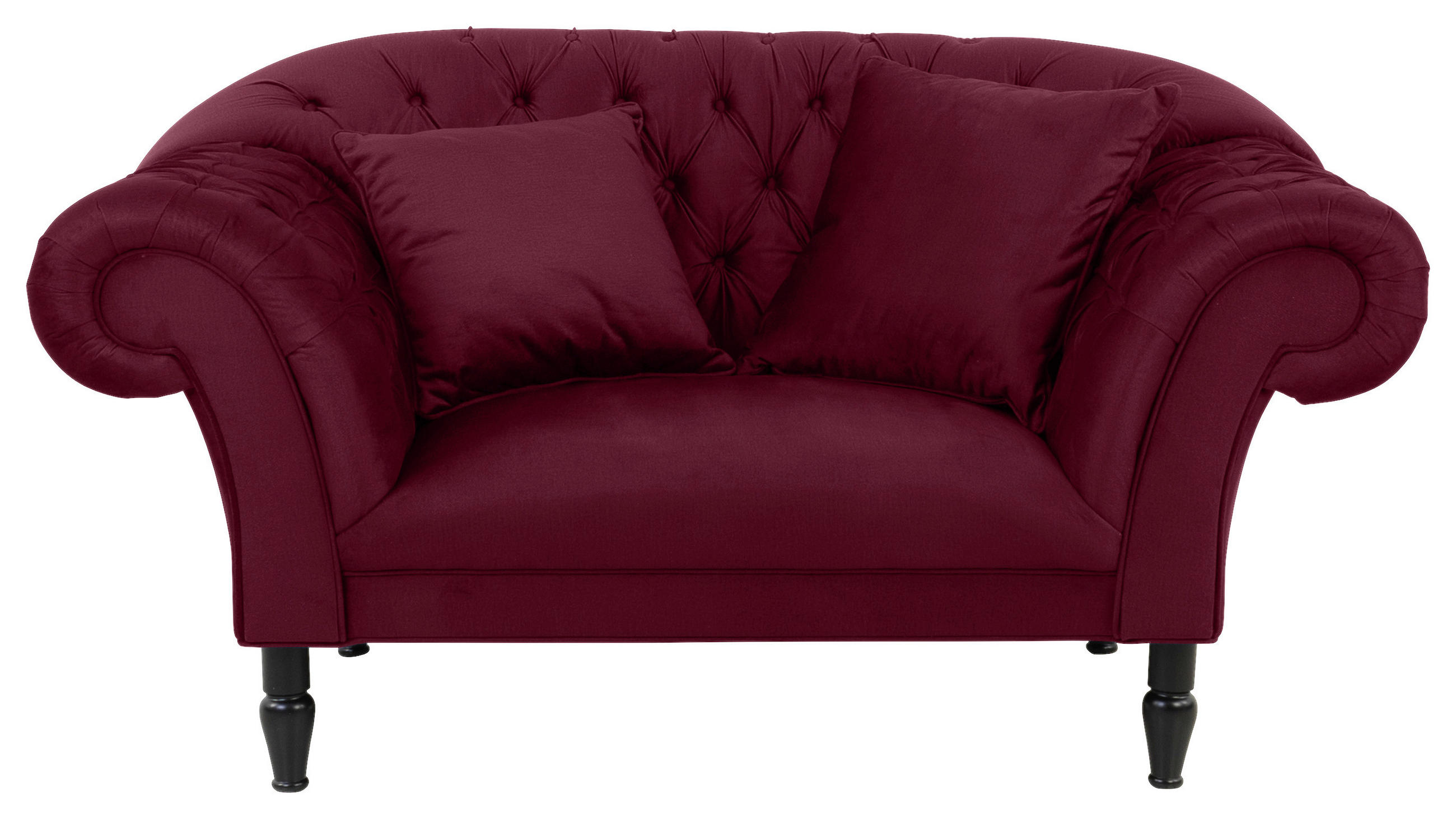 XXL-SESSEL Velours Rot    - Rot/Schwarz, Design, Holz/Textil (180/94/103cm) - MID.YOU