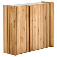 SCHUHSCHRANK Eiche massiv Schwarz, Eichefarben  - Eichefarben/Anthrazit, Design, Holz/Holzwerkstoff (120/105/42cm) - Linea Natura