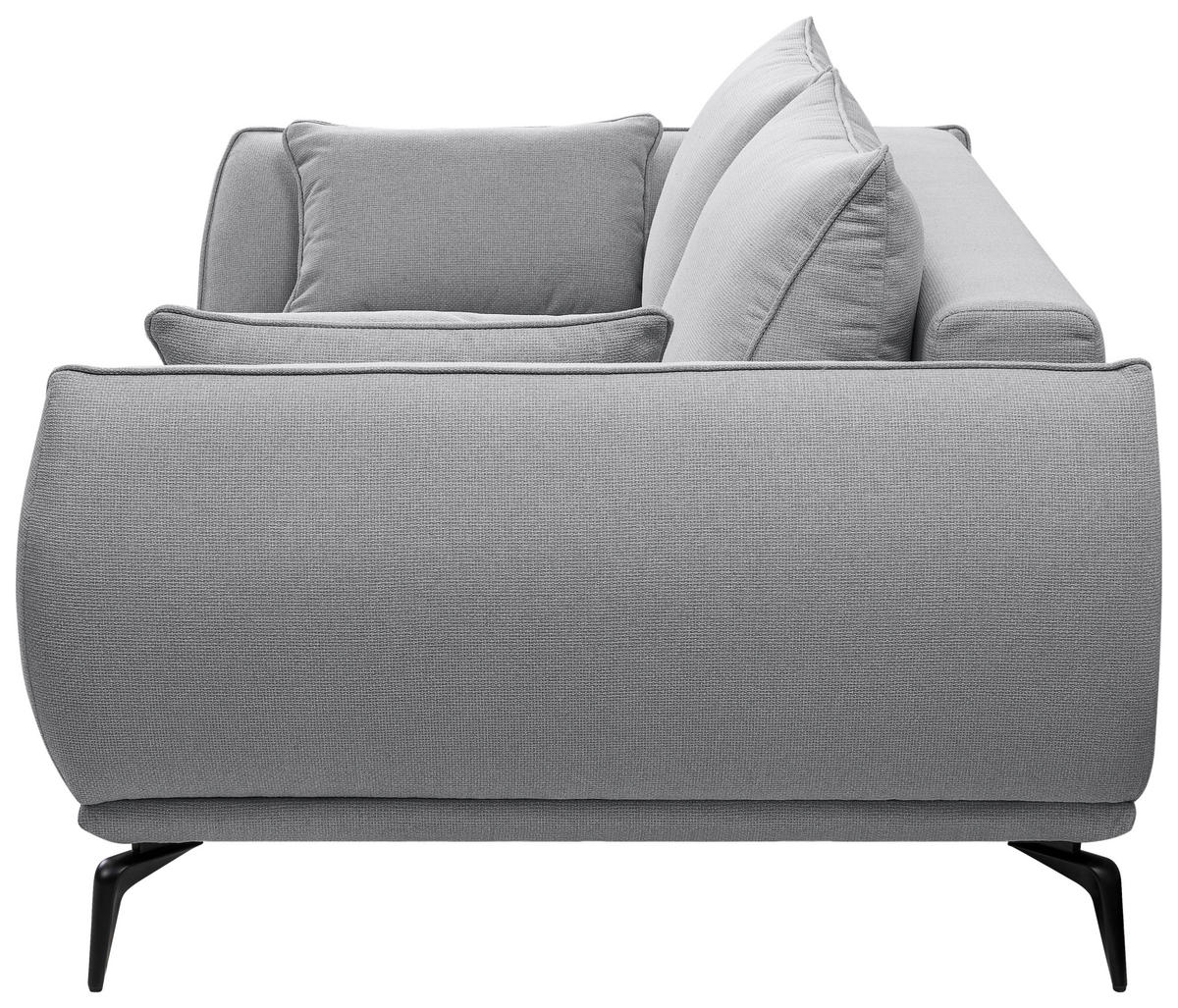 2-SITZER-SOFA in Webstoff Grau  - Schwarz/Grau, MODERN, Textil/Metall (208/86/118cm) - MID.YOU