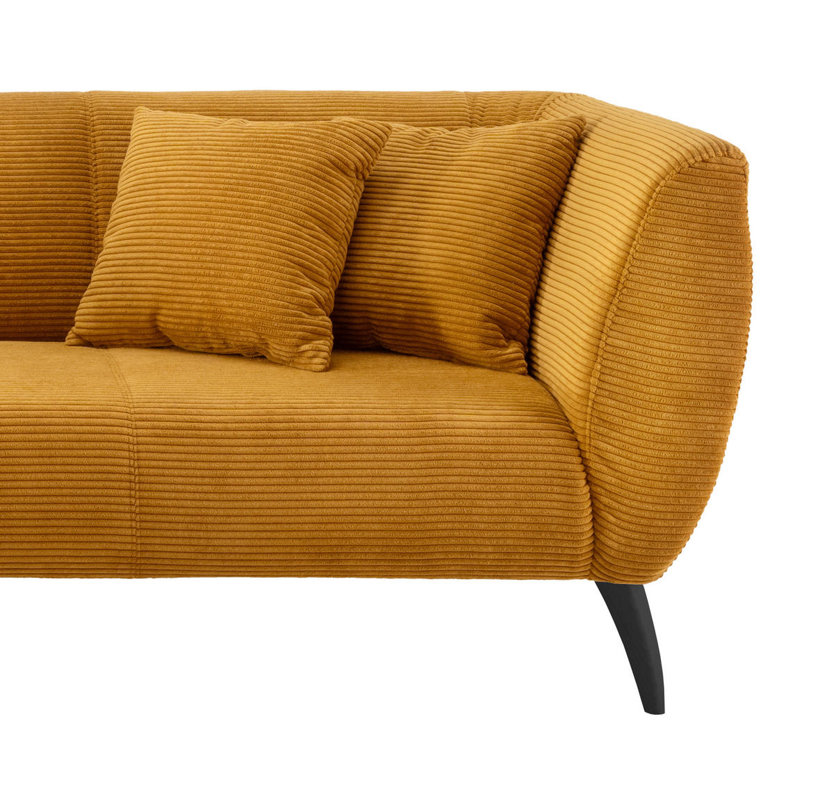 ECKSOFA Goldfarben Cord  - Goldfarben/Schwarz, MODERN, Holz/Textil (160/264cm) - MID.YOU