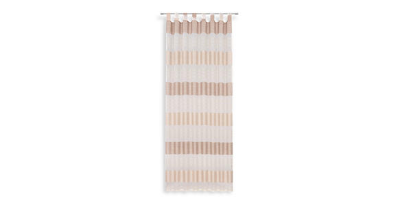 Vorhang mit Schlaufen und Band Ulli B: 140cm, Beige/Weiß - Beige, MODERN, Textil (140/255cm) - Luca Bessoni