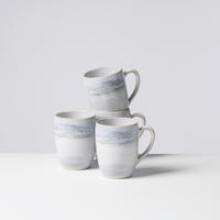 KAFFEEBECHERSET TIEFER SEE 4-teilig  - Hellgrau/Weiß, Basics, Keramik (11/10.4/8cm) - Gipfelstück