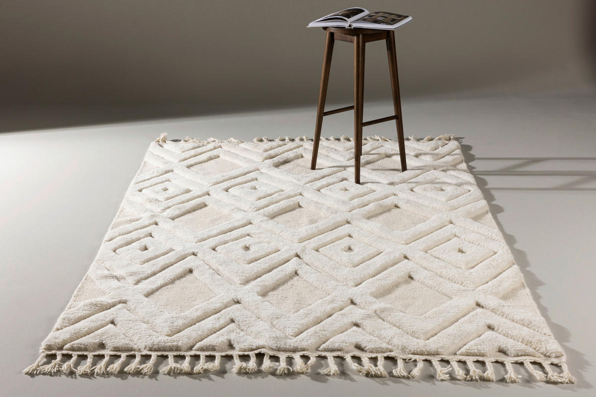 FLACHWEBETEPPICH 160/230 cm Weiß  - Weiß, LIFESTYLE, Textil (160/230cm) - P & B