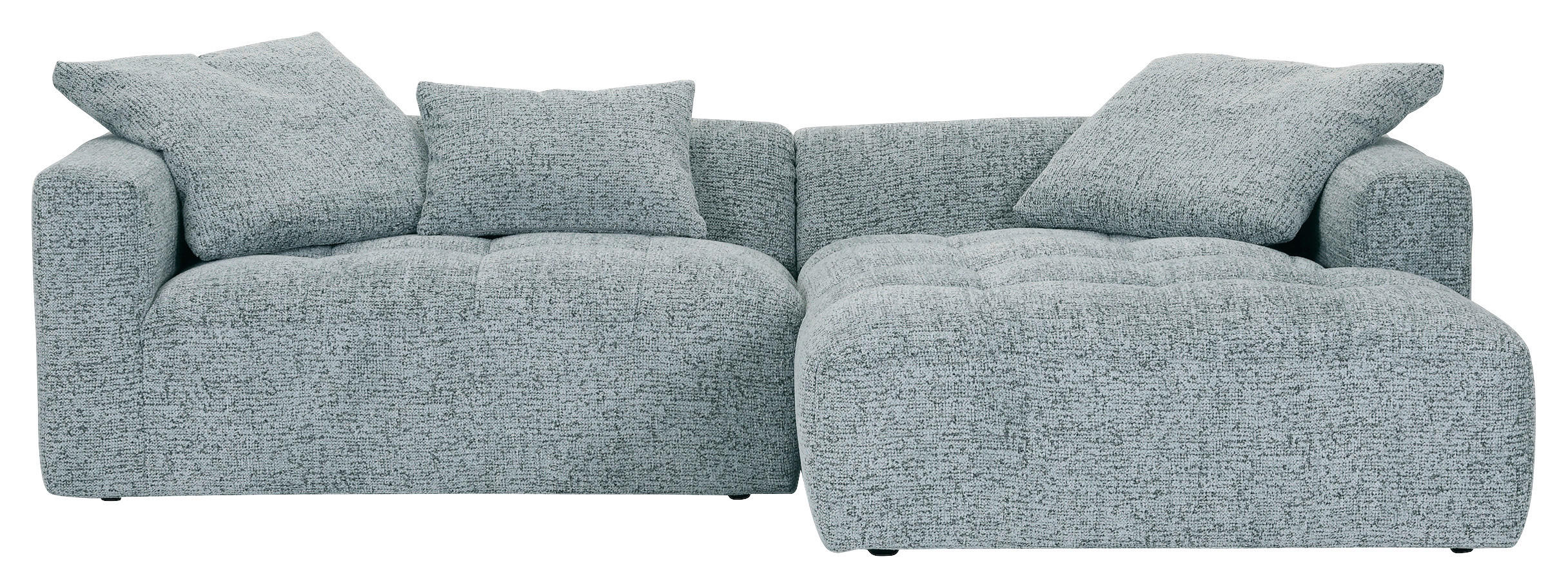 HÖRNSOFFA i chenille mintgrön  - mintgrön/svart, Klassisk, textil/plast (276/170cm) - MID.YOU