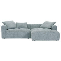 ECKSOFA  Chenille Mintgrün  - Schwarz/Mintgrün, Konventionell, Kunststoff/Textil (276/170cm) - Carryhome