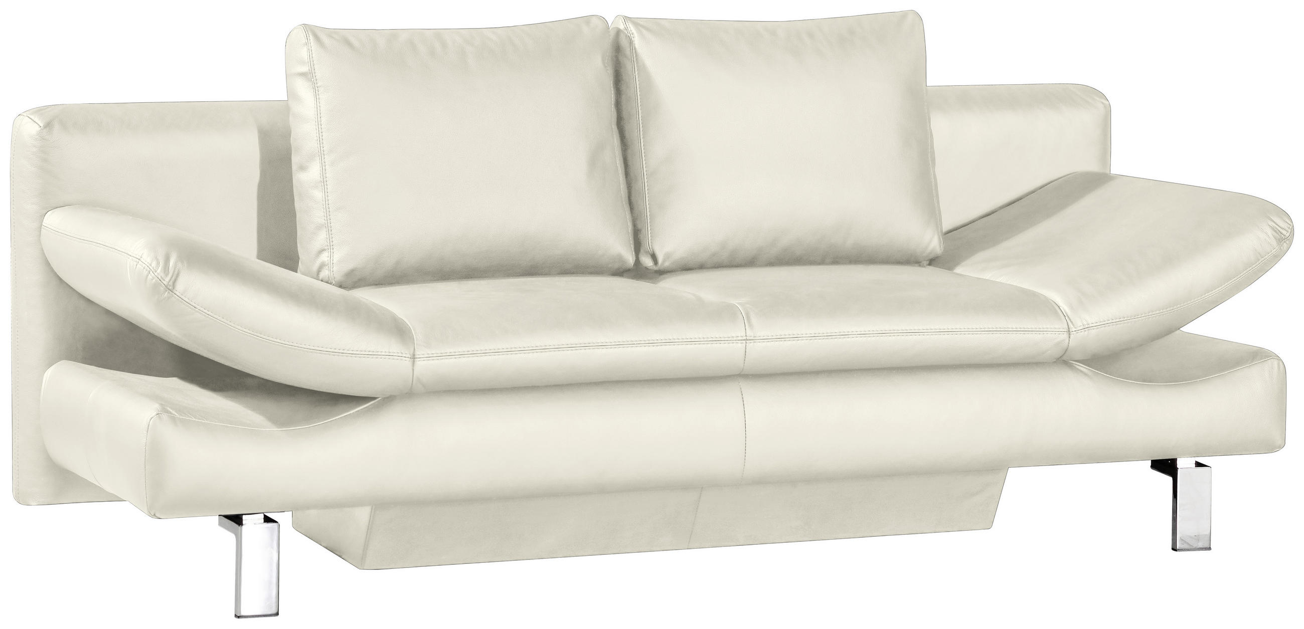SCHLAFSOFA Echtleder Naturfarben  - Naturfarben, Design, Leder/Metall (214/90/93cm) - Novel